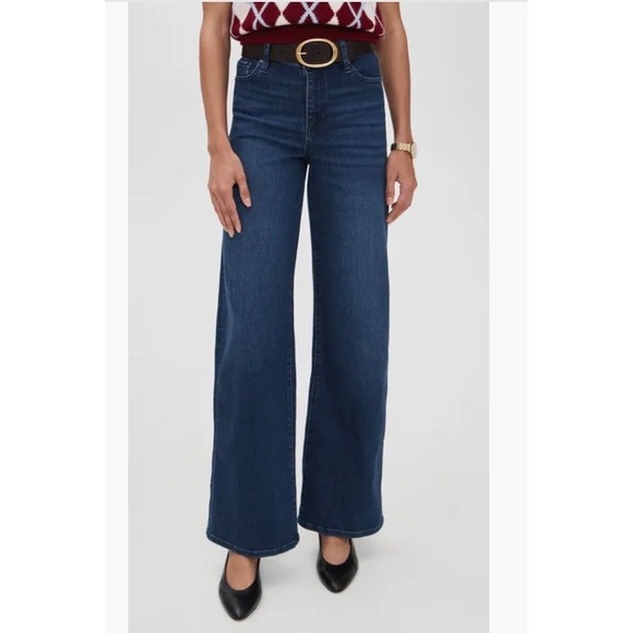 FRAME Denim - FRAME Le Slim Palazzo Jeans Trick Wash High Rise Wide Leg Denim Size 32
